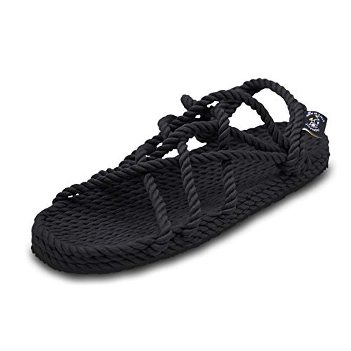 Nomadics JC with Sole Unisex-Erwachsene Sandale aus Seil Black, 39 von Nomadics