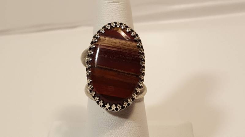 Achat Stein Ring Doppelband von NomarZinidStudio