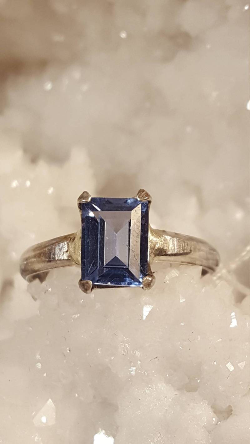 Blaue Topas Solitär Ring, Größe 7, 5, Schweizer Silber Labor Erstellt Blaue 925 Ring Blaue Topas Solitär Ring, Größe 7, 5, Schweizer Silber Labor Erstellt Blaue 925 Ring von NomarZinidStudio