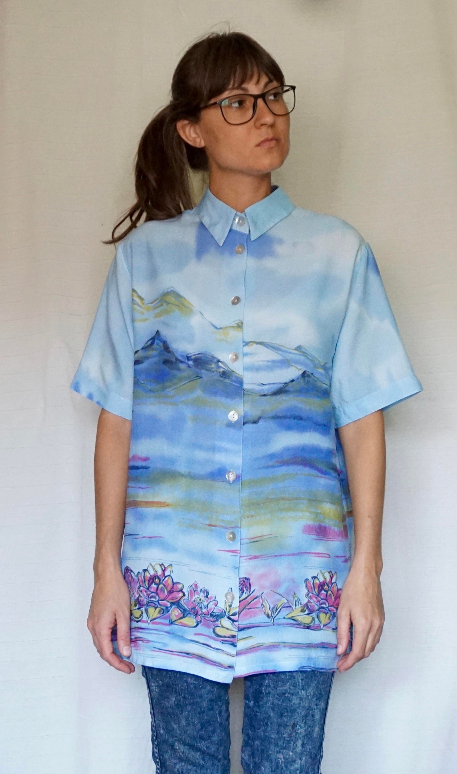 Vintage-Shirt, 90Er Jahre, Bedrucktes Hemd, Größe M von NomassesVintage