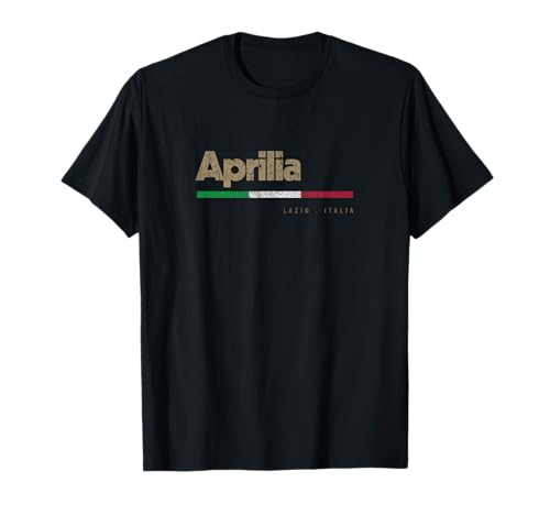 Aprilia Italia Retro Flagge T-Shirt für Männer, Frauen, Jungen, Mädchen - Schwarz, S von Nome della Città Aprilia Italia