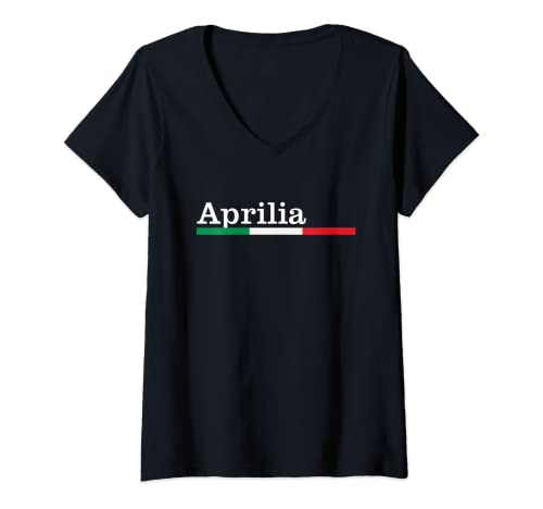 Damen Aprilia Città Italiana Bandiera Italia Maglietta T-Shirt mit V-Ausschnitt Damen Aprilia Città Italiana Bandiera Italia Maglietta T-Shirt mit V-Ausschnitt von Nome della città Aprilia maglia Italia