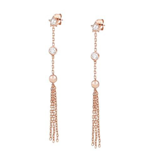 Nomination | Ohrringe Damen Kollektion Bella – Schmetterlingsverschluss – 925er Sterlingsilber - Anhänger mit Cubic Zirkonia und Perle - Made in Italy - 6 cm (Anhänger Roségold) von Nomination