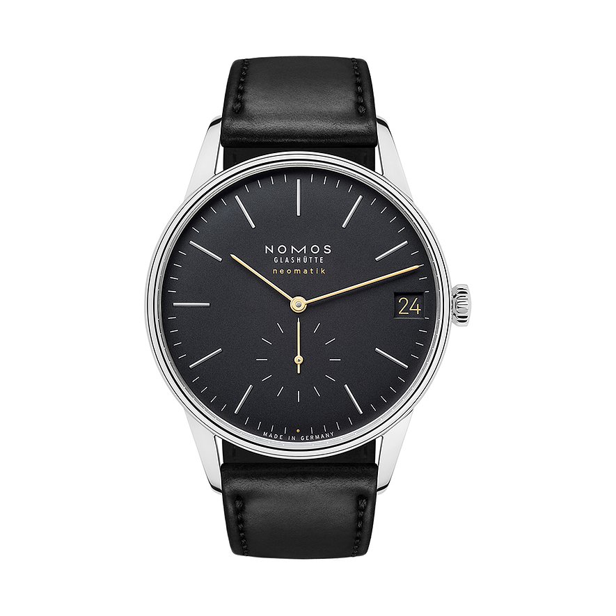 Nomos Glashütte Herrenuhr Orion neomatik 41 date new black 366 von Nomos Glashütte