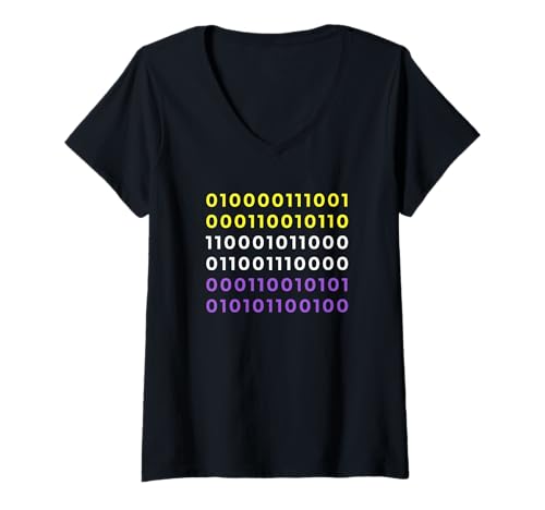Damen Nonbinary | Binärcode mit dem Nonbinary Flag Pride T-Shirt mit V-Ausschnitt Damen Nonbinary | Binärcode mit dem Nonbinary Flag Pride T-Shirt mit V-Ausschnitt von Non-binary Binary Code with Nonbinary Flag Pride