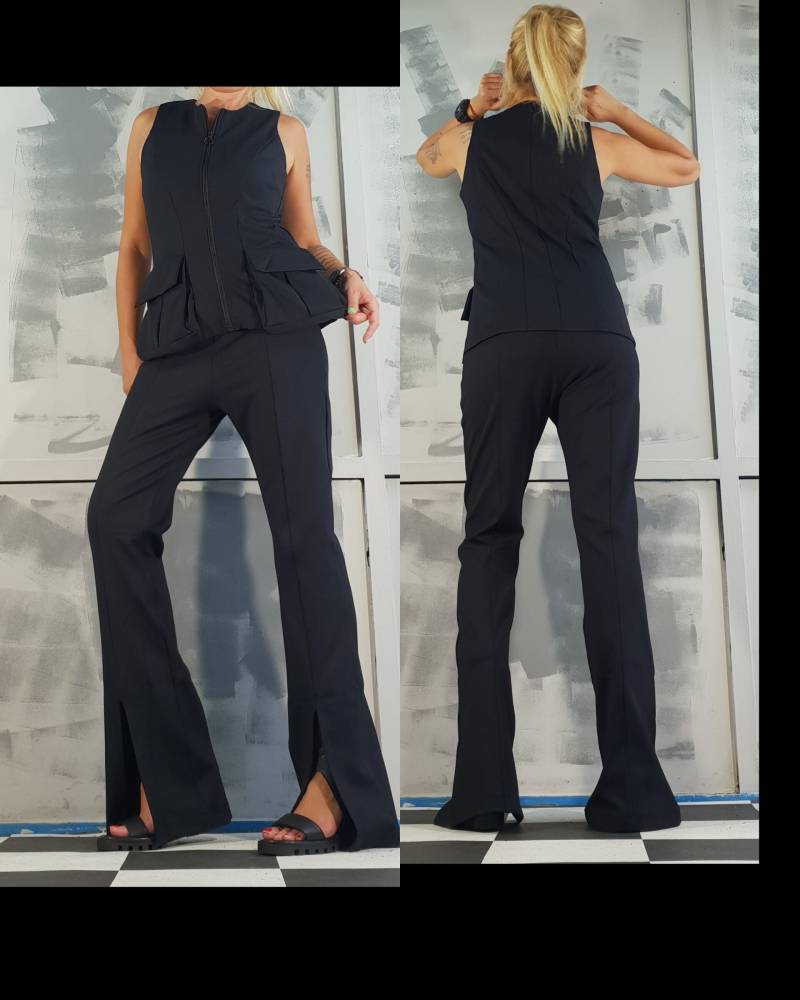 Zweiteiler, Tailliertes Set, Avantgarde-Set, Extravagante Hose, Ärmellose Jacke, Anzugjacke, Avantgarde-Weste, Taillierte Hose von NonStandardDesign