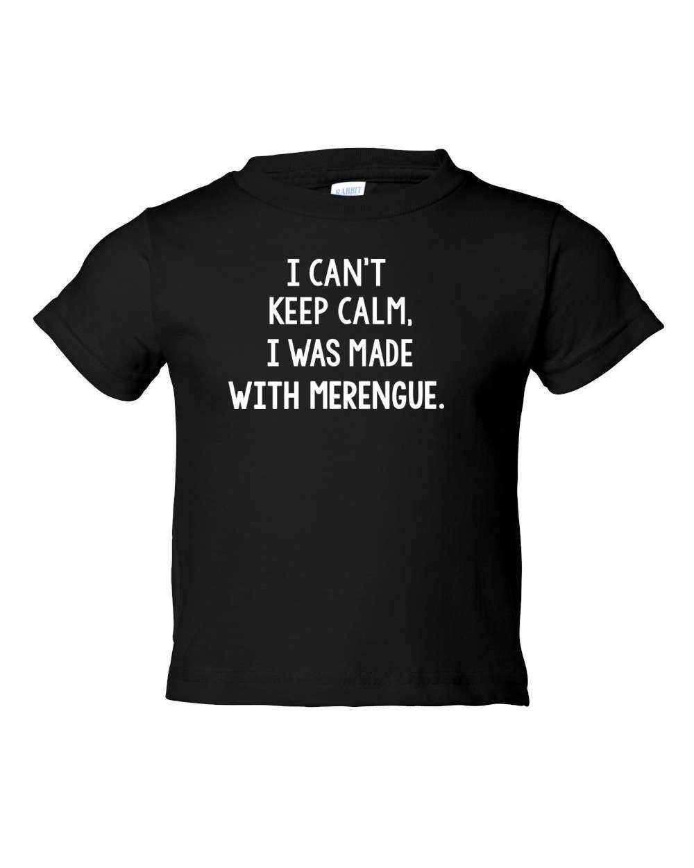 Keep Calm Merengue Baby T-Shirt, Lustiges Kleinkind Shirt von NonVerbalExpression