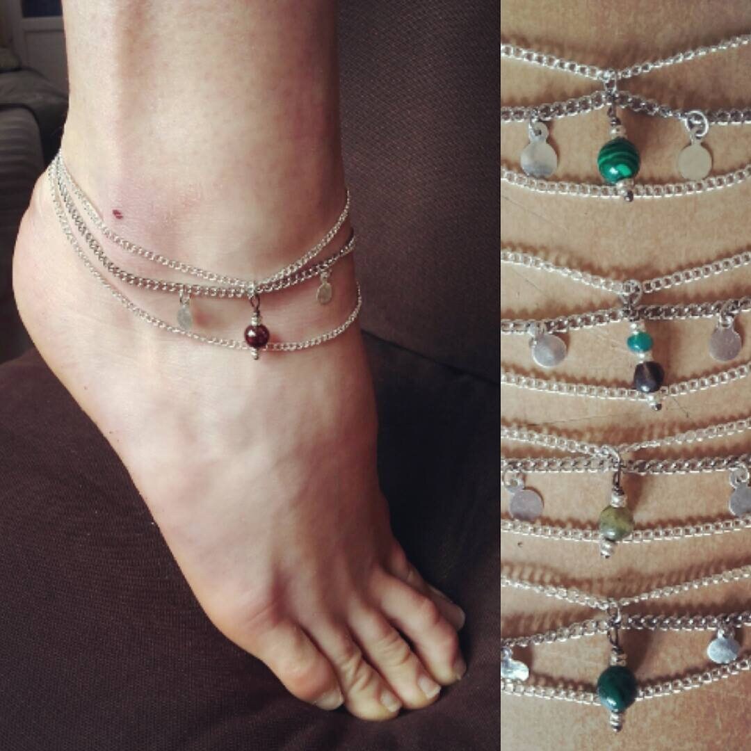 Knöchelarmband, Edelstahl Und Halbedelstein Knöchelarmband, Edelstahl Und Halbedelstein von Nonambule