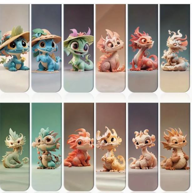 12 Stück magnetische Lesezeichen, niedliche Dinosaurier von Noname