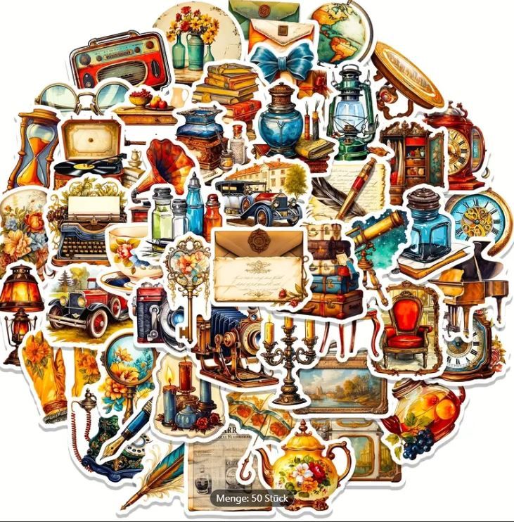 Steampunk Aufkleber Retro 50 Stück, für Dekoration von Laptops, Telefonen, Sc... von Noname