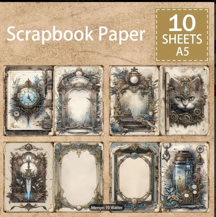 Vintage 10 Blätter A5-Format mit Tiermotiven für DIY-Retro-Journal, Junk-Jour... von Noname