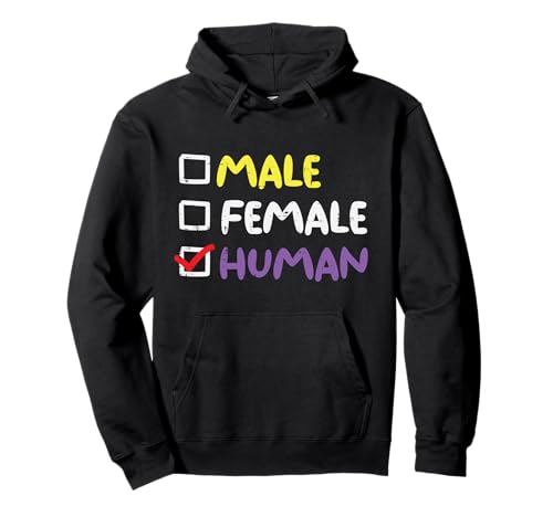 Male Female Human Checkbox LGBTQ Non-Binary Flag Genderqueer Pullover Hoodie Male Female Human Checkbox LGBTQ Non-Binary Flag Genderqueer Pullover Hoodie von Nonbinary Clothes LGBT Non Binary NB Enby Gifts