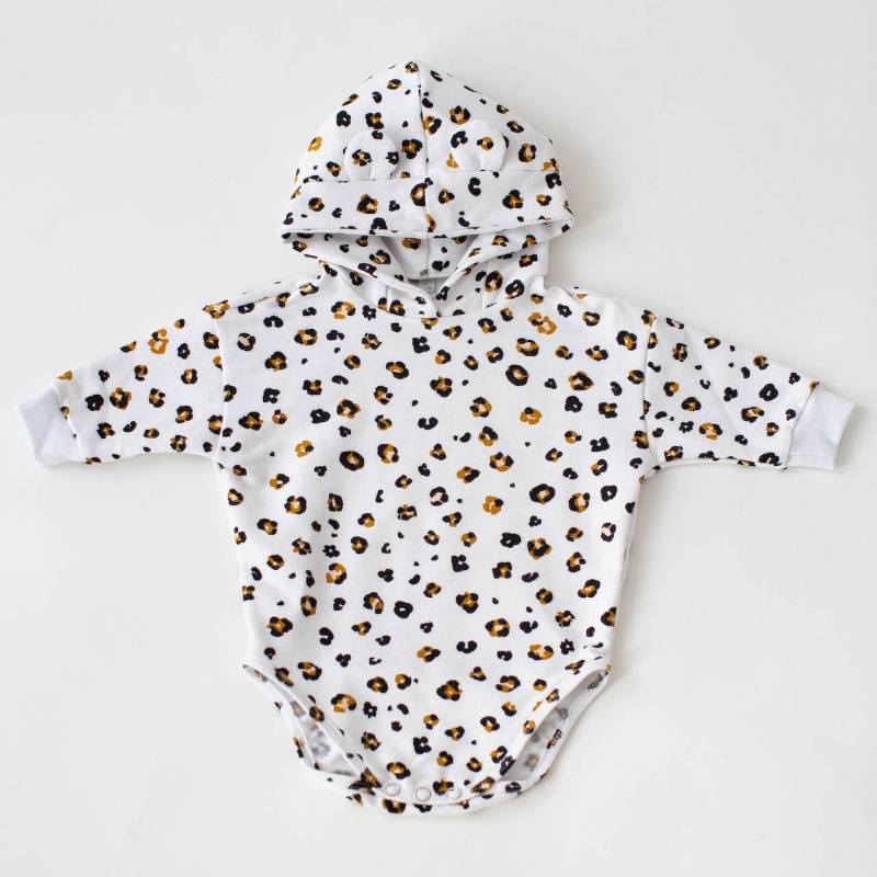 Baby Hoodie Leopard Weiß Bio Baumwolle | Nonikids Berlin von NoniKidsBerlin