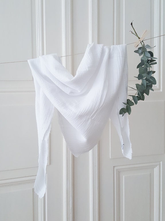 Mama Schal Halstuch Musselin Baumwolle Boho Ethno Weiss von NoniKidsBerlin