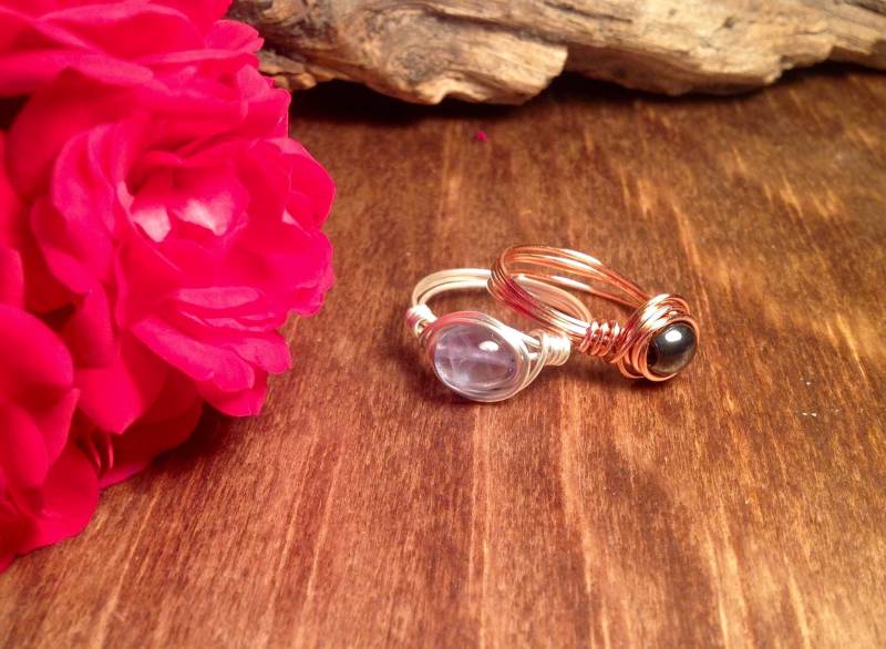 Handgemachter Draht Gewickelt Kristall Ring Edelstein Heilstein Schmuck Handgemachter Draht Gewickelt Kristall Ring Edelstein Heilstein Schmuck von NonnaCasaDiVintage