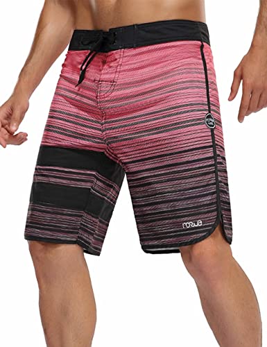 Nonwe Herren-Badehose, schnelltrocknend, Wassersport, Strand, Boardshorts mit Futter, Schwarz und Rot - 589, 5 von Nonwe