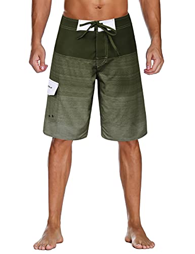 Nonwe Men's Swimming Shorts with Cargo Pocket Breathable Surf Shorts Green 34 von Nonwe