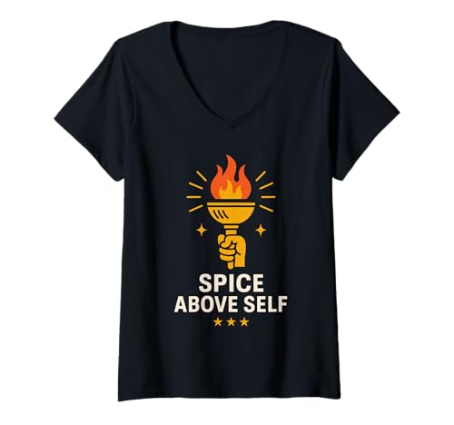 Damen Spicy Noodle Ramen Challenge Chili Pepper Humor Scharfer Feinschmecker T-Shirt mit V-Ausschnitt von Noodle Eating League Food Challenge Spicy Ramen