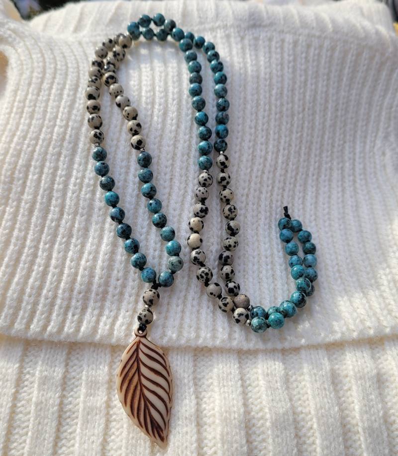 Mala Kette Mit 108 Edelsteinperlen Dalmatiner Jaspis | Nervenstärkender Edelstein Mala Kette Mit 108 Edelsteinperlen Dalmatiner Jaspis | Nervenstärkender Edelstein von NookiKreationen