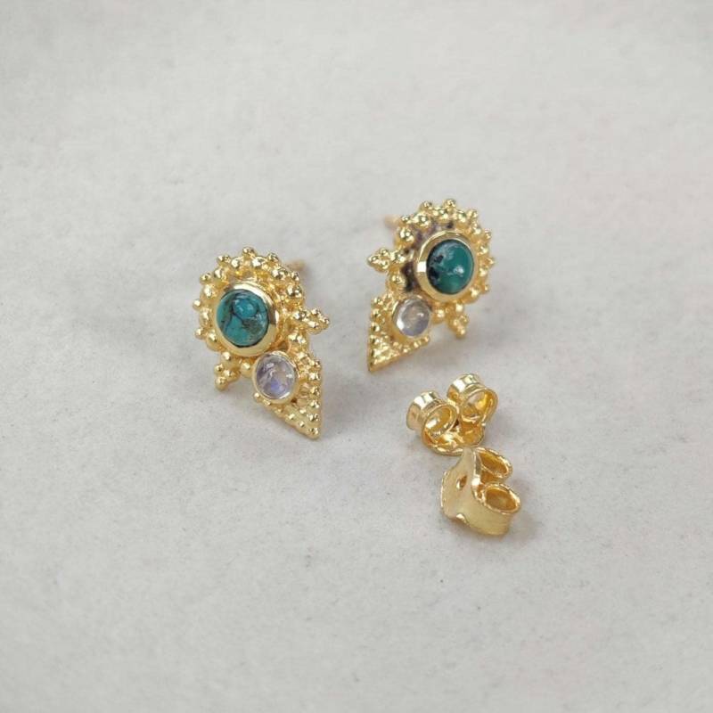 Türkis Ohrstecker Aus Messing von Noomaad