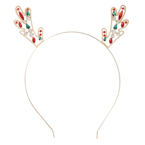 Noonhorse Frohe Weihnachten Rentier Stirnband Happy New Year Stirnbänder für Damen Mädchen Herren Jungen Gold Metallic, 1 Packung von Ｎｏｏｎｈｏｒｓｅ