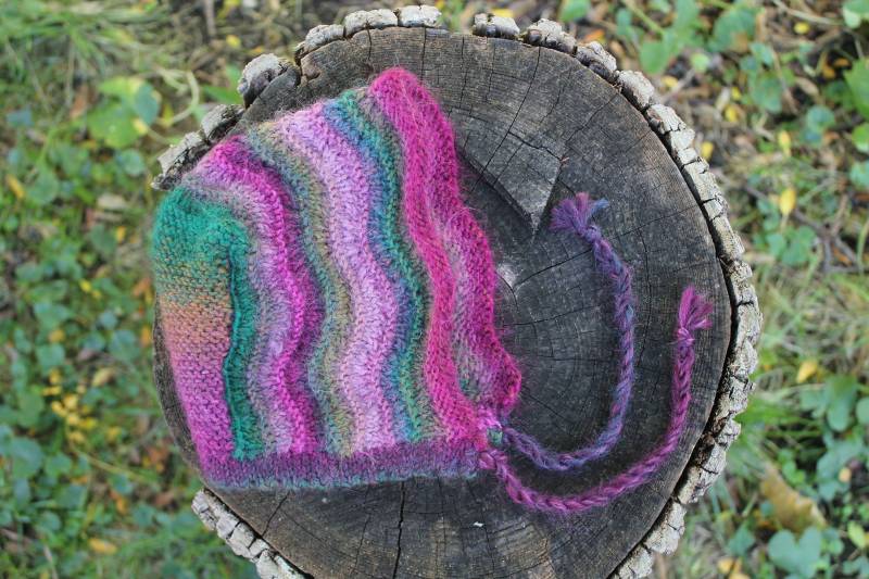 Baby Mütze Mädchen Neugeborenen Handgestrickt Regenbogen Winter Shower Geschenk Gehäkelt Neugeborene Mütze Warm Foto Requisite Helle Farbe Boho von NooniesKnitcycling