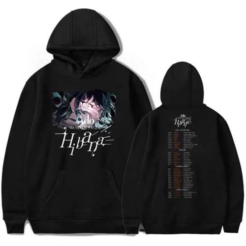 ADO Hibana World Tour Merch Kapuzenpullover Männer Frauen Unisex Casual Langarm Hoodies Bedruckt Übergröße Pullover Sweatshirts XS~4XL-Black||xx_l von Noonocy