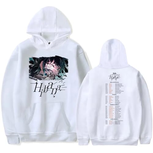 ADO Hibana World Tour Merch Kapuzenpullover Männer Frauen Unisex Casual Langarm Hoodies Bedruckt Übergröße Pullover Sweatshirts XS~4XL-White||l von Noonocy