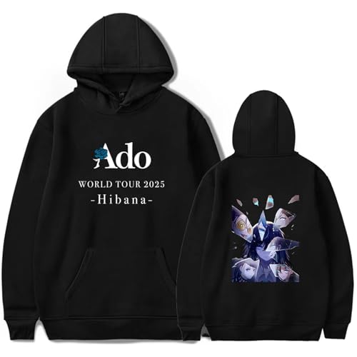 ADO Hibana World Tour Merch Kapuzenpullover Unisex Mode Langarm Pullover Sweatshirt Übergröße Hoodies Streetwear Für Frauen Männer-Black||3X_l von Noonocy
