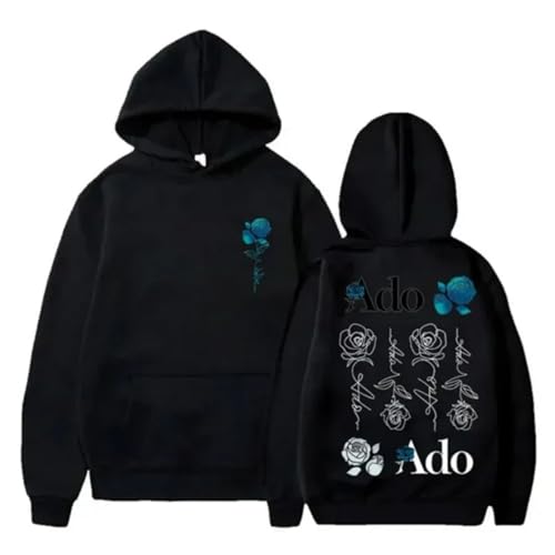 ADO Wish Tour Merch Kapuzenpullover 2D Gedruckt Langarm Pullover Sweatshirts Lässig Lose Hoodies Für Männer Frauen XS~4XL-Black||m von Noonocy