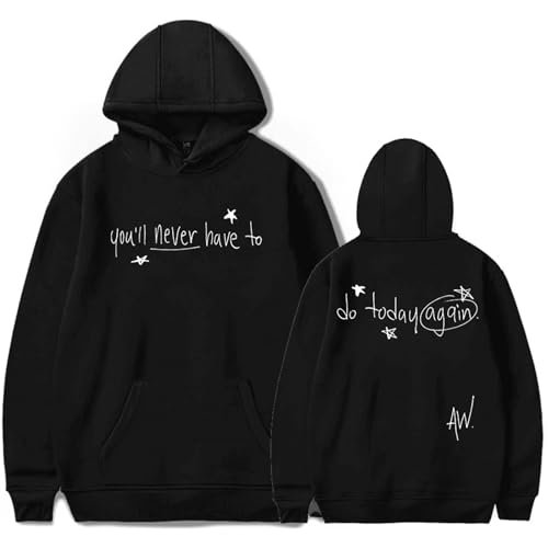 Alex Warren Merch You'll Be Alright Kid Kapuzenpullover Unisex Bedruckte Langarm Hoodies Lässige Straßenkleidung Sweatshirts Für Männer Frauen XS~4XL-Black||s von Noonocy