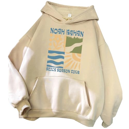Kapuzenpullover Noah Kahan Merch Bedruckte Sweatshirts Mode Lässige Langarm Pullover Oberteile Übergroße Straßenkleidung Hoodies Für Männer Frauen XS~4XL-Khaki||m von Noonocy