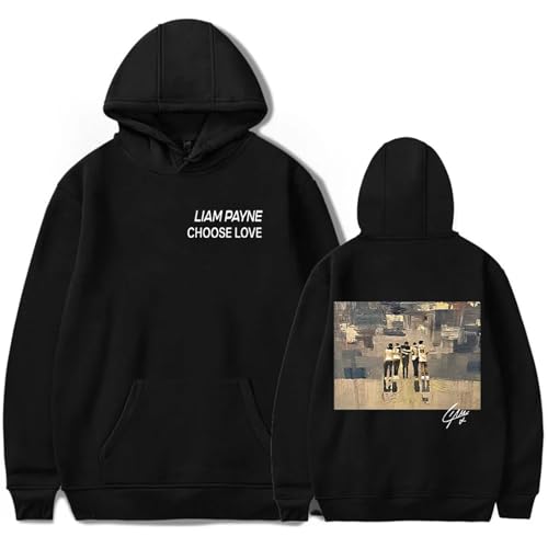 Liam Payne Merch Kapuzenpullover Unisex Bedruckte Langarm Pullover Sweatshirts Lässige Mode Hoodies Für Männer Frauen XS~4XL-Black||l von Noonocy
