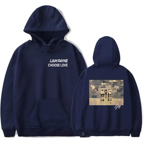 Liam Payne Merch Kapuzenpullover Unisex Bedruckte Langarm Pullover Sweatshirts Lässige Mode Hoodies Für Männer Frauen XS~4XL-Blue||m von Noonocy