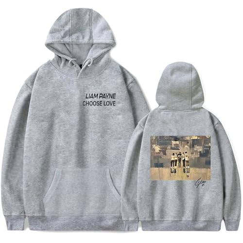 Liam Payne Merch Kapuzenpullover Unisex Bedruckte Langarm Pullover Sweatshirts Lässige Mode Hoodies Für Männer Frauen XS~4XL-Grey||x_l von Noonocy
