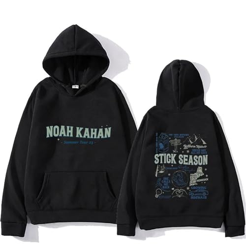 Noah Kahan Merch Kapuzenpullover Unisex Bedruckte Langarm Hoodies Übergröße Lässige Pullover Sweatshirts Paare Oberteile Für Männer Frauen XS~4XL-Black||x_l von Noonocy