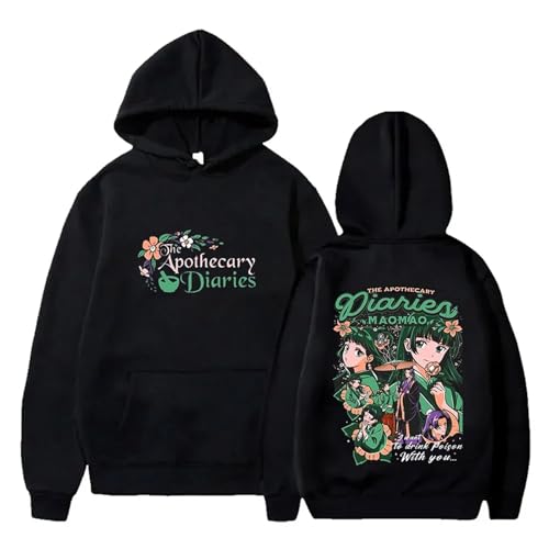 Noonocy Anime The Apothecary Diaries Kapuzenpullover 2D Gedruckt Unisex Langarm Pullover Oberteil Lässig Lose Sweatshirt Übergroße Hoodie Für Männer Frauen XS~4XL-Black||3X_l von Noonocy