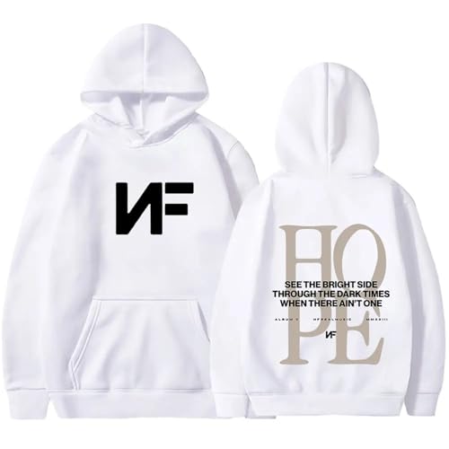 Noonocy Kapuzenpullover Nf Hope Merch Gedruckt Unisex Langarm Pullover Sweatshirt Lässig Übergroß Hoodie Paar Kleidung Für Männer Frauen XS~4XL-White||m von Noonocy