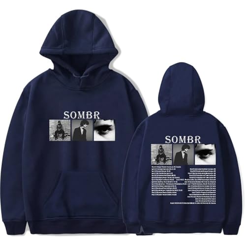 Noonocy Sombr Tour Merch Kapuzenpullover Männer Frauen Unisex Bedruckt Langarm Sweatshirt Mode Lässig Pullover Hoodie Straßenkleidung XS~4XL-Blue||m von Noonocy