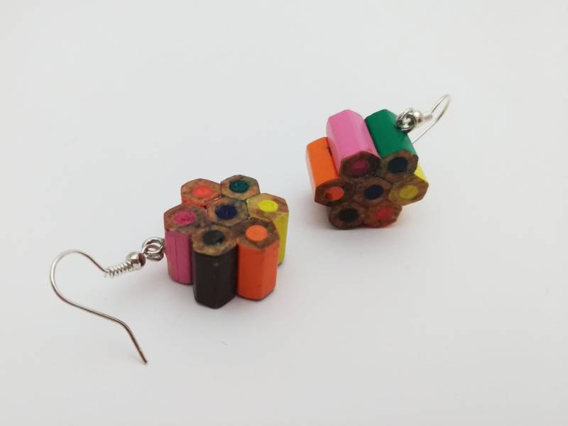 Bleistiftohrringe, Buntstifte, Malen von NoosyHandmade
