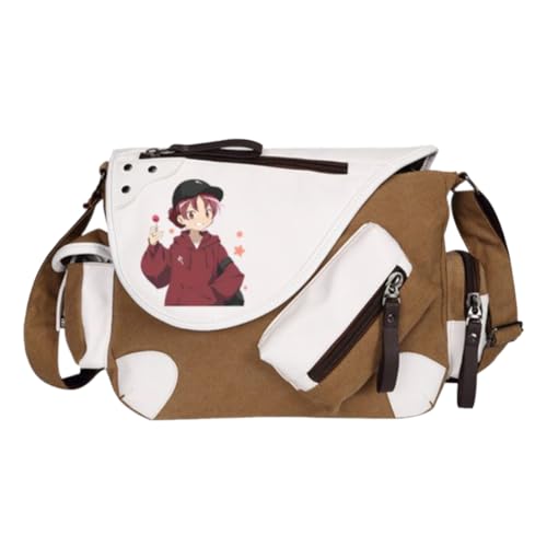 KanameMadoka Schultertasche Anime AkemiHomura/Miki Sayaka Umhängetasche Cartoon Messenger Bag für Frauen und Männer Große Tasche mit mehreren Fächern von Noowye