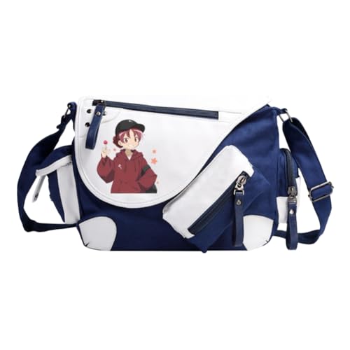 KanameMadoka Schultertasche Anime AkemiHomura/Miki Sayaka Umhängetasche Cartoon Messenger Bag für Frauen und Männer Große Tasche mit mehreren Fächern von Noowye