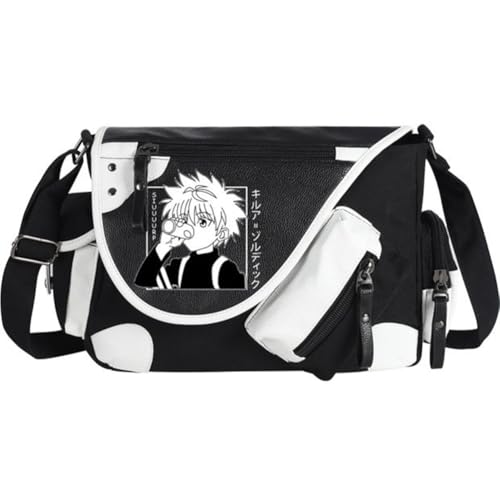 Noowye Hisoka Schultertasche Anime Chrollo Lucilfer Messenger Bag Shalnark Umhängetasche für Frauen und Männer - Große Tasche mit mehreren Fächern von Noowye