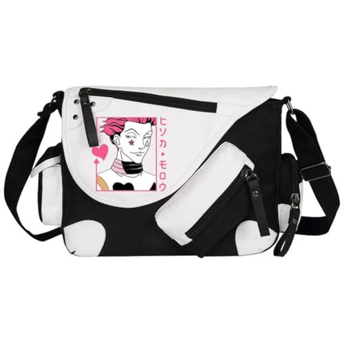 Noowye Hisoka Schultertasche Anime Chrollo Lucilfer Messenger Bag Shalnark Umhängetasche für Frauen und Männer - Große Tasche mit mehreren Fächern von Noowye