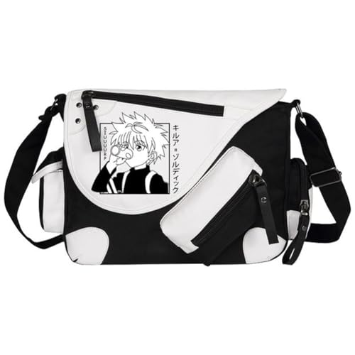 Noowye Hisoka Schultertasche Anime Chrollo Lucilfer Messenger Bag Shalnark Umhängetasche für Frauen und Männer - Große Tasche mit mehreren Fächern von Noowye