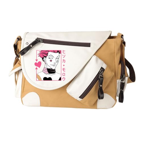 Noowye Hisoka Schultertasche Anime Chrollo Lucilfer Messenger Bag Shalnark Umhängetasche für Frauen und Männer - Große Tasche mit mehreren Fächern von Noowye