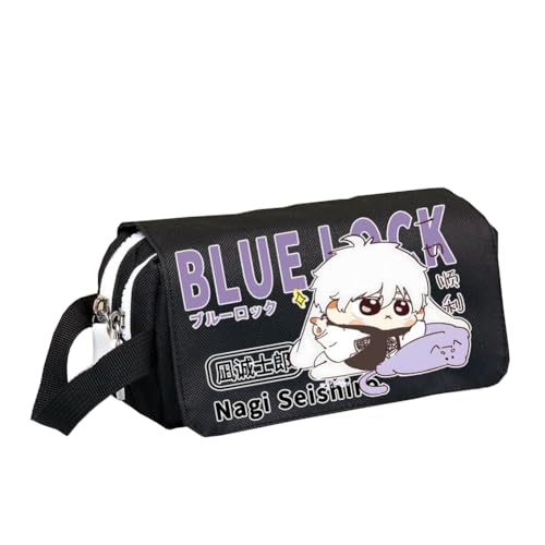Noowye Seishiro Nagi Mäppchen Anime Isagi Yoichi Federmäppchen Rin Itoshi/REO Mikage Federtaschen Cartoon Charakter Stiftetasche Schreibwaren Tasche für Studenten von Noowye