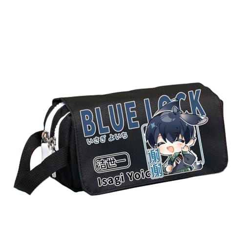 Noowye Seishiro Nagi Mäppchen Anime Isagi Yoichi Federmäppchen Rin Itoshi/REO Mikage Federtaschen Cartoon Charakter Stiftetasche Schreibwaren Tasche für Studenten von Noowye