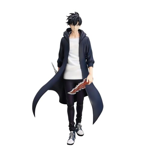 Noowye Sung Jin Woo Figur Statue Anime Figure Sung Jinwoo Actionfigur Modell 21cm Kampfpose Manga Charakter Skulptur Dekoration Geschenk für Fans von Noowye