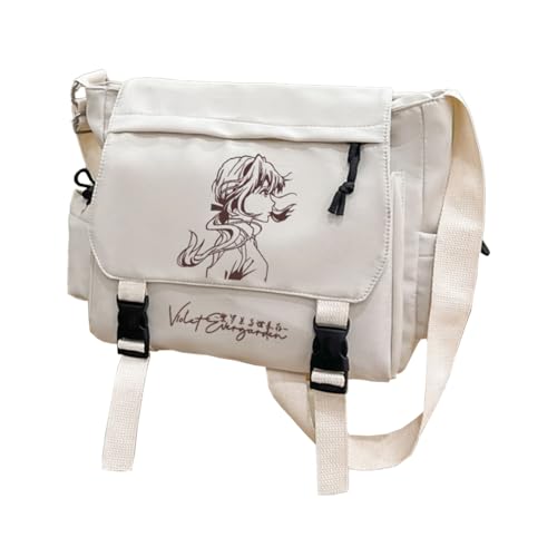 Noowye Violet Evergarden Umhängetasche Anime Violet Evergarden Schultertasche Anime Charakter Print Crossbody Bag Messenger Bag für Frauen und Männer von Noowye